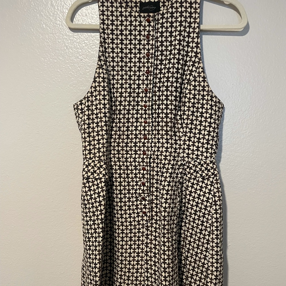 Rachel Comey Brown and White geometric shift dress